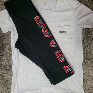 Womans PINK Victoria's Secret campus t shirt and Matching leggings set